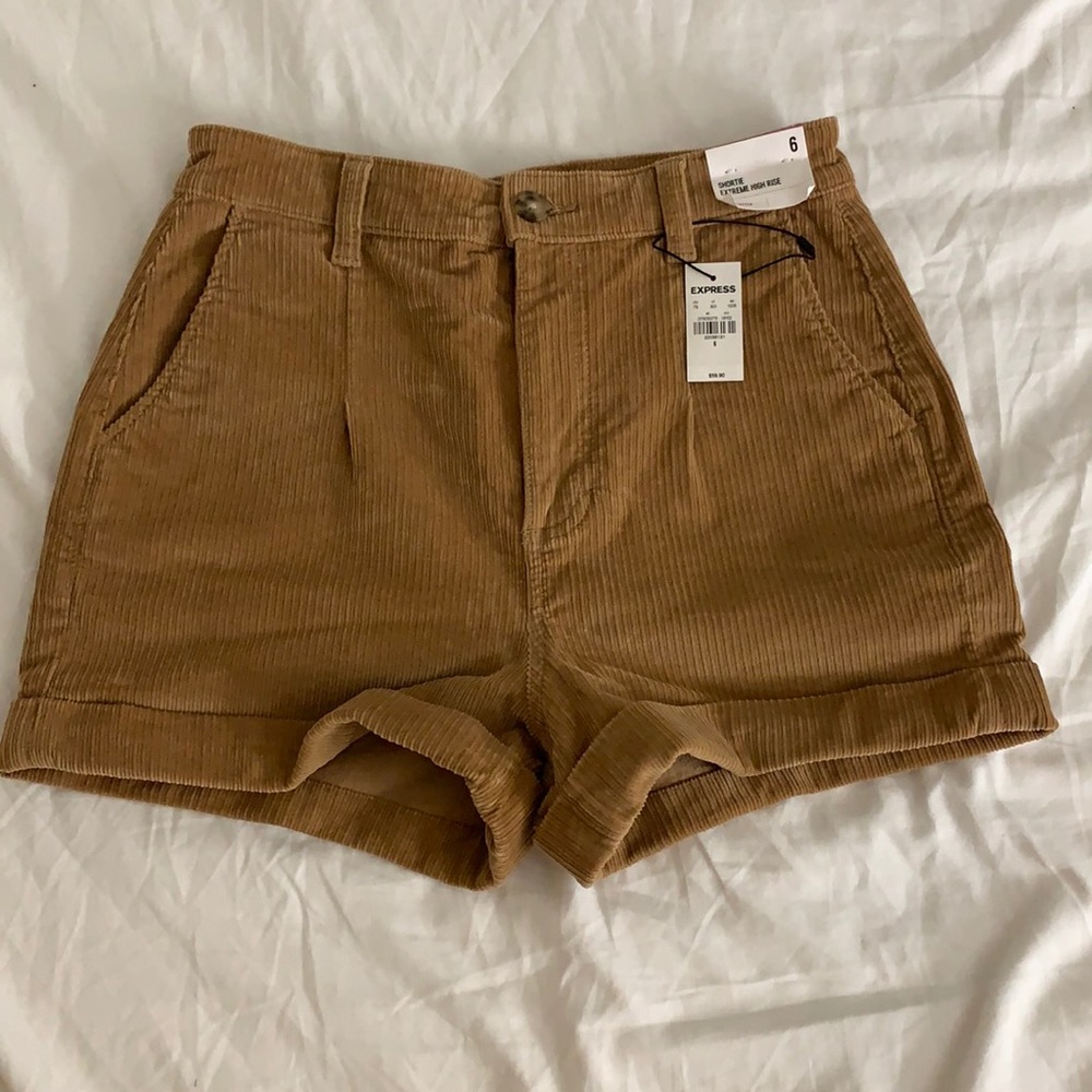 NWT Express High Waisted Corduroy Shorts